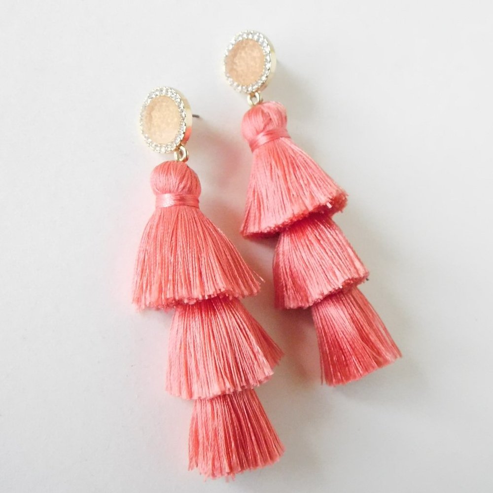Sugarfix pink tassel earrings